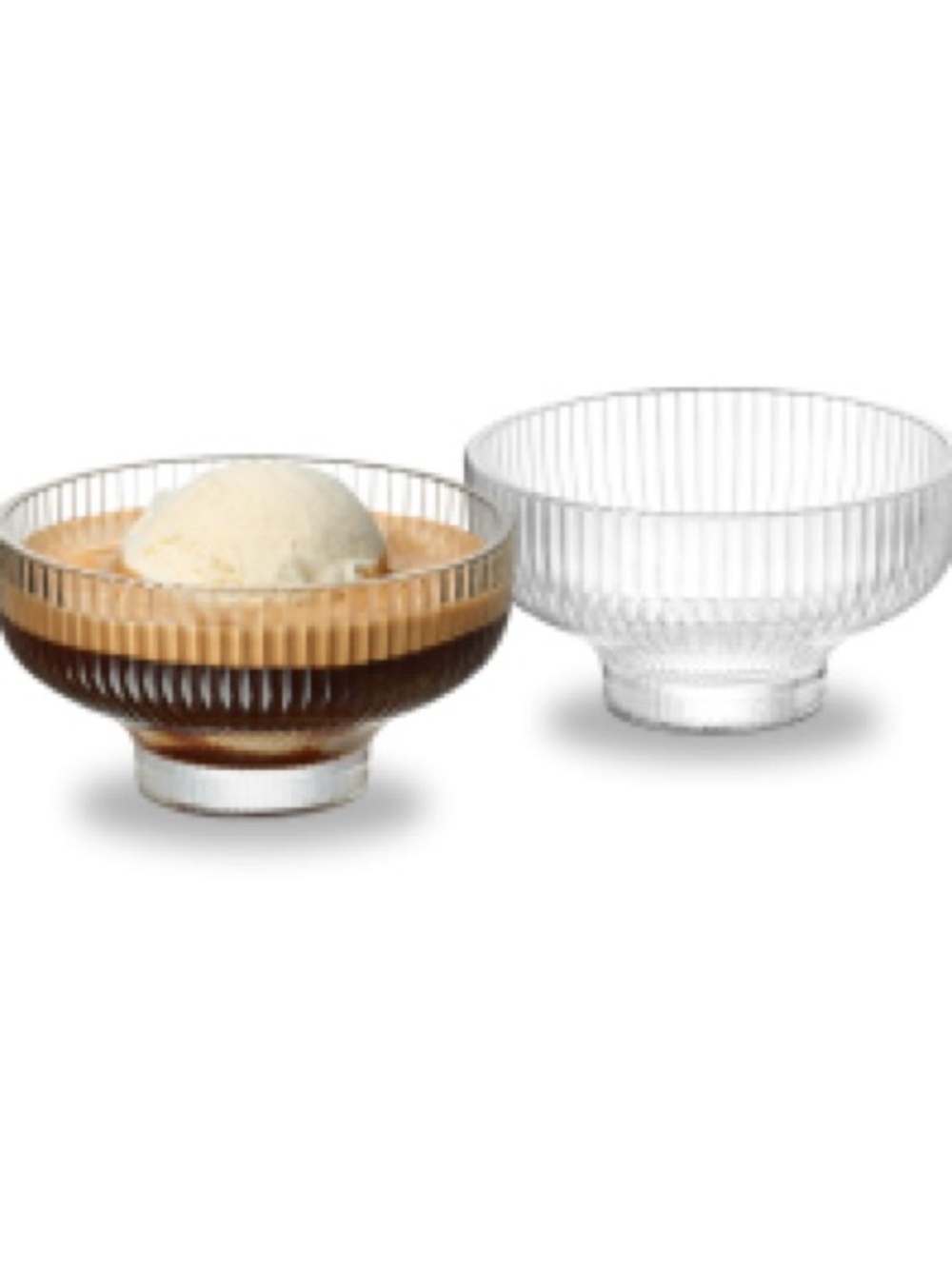 Nespresso Clear Ribbed Glass Dessert Bowls - Set of 2